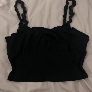 Women's Black Crop-top